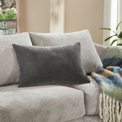 Stella Plush Velvet Lumbar Throw Pillow Covers, 14"x 20", Set of 2