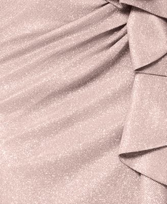 Women's Metallic Off-The-Shoulder Ruffled Gown