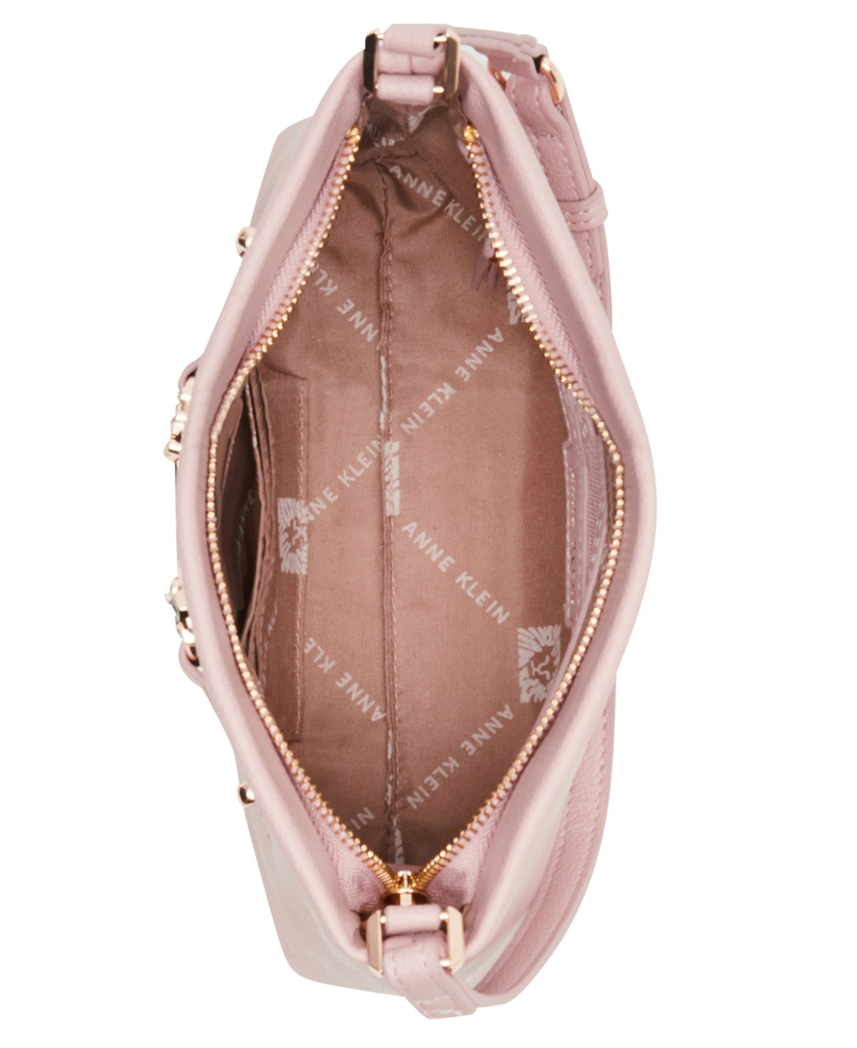 Anne Klein East West Crystal Horsebit Small Shoulder Bag