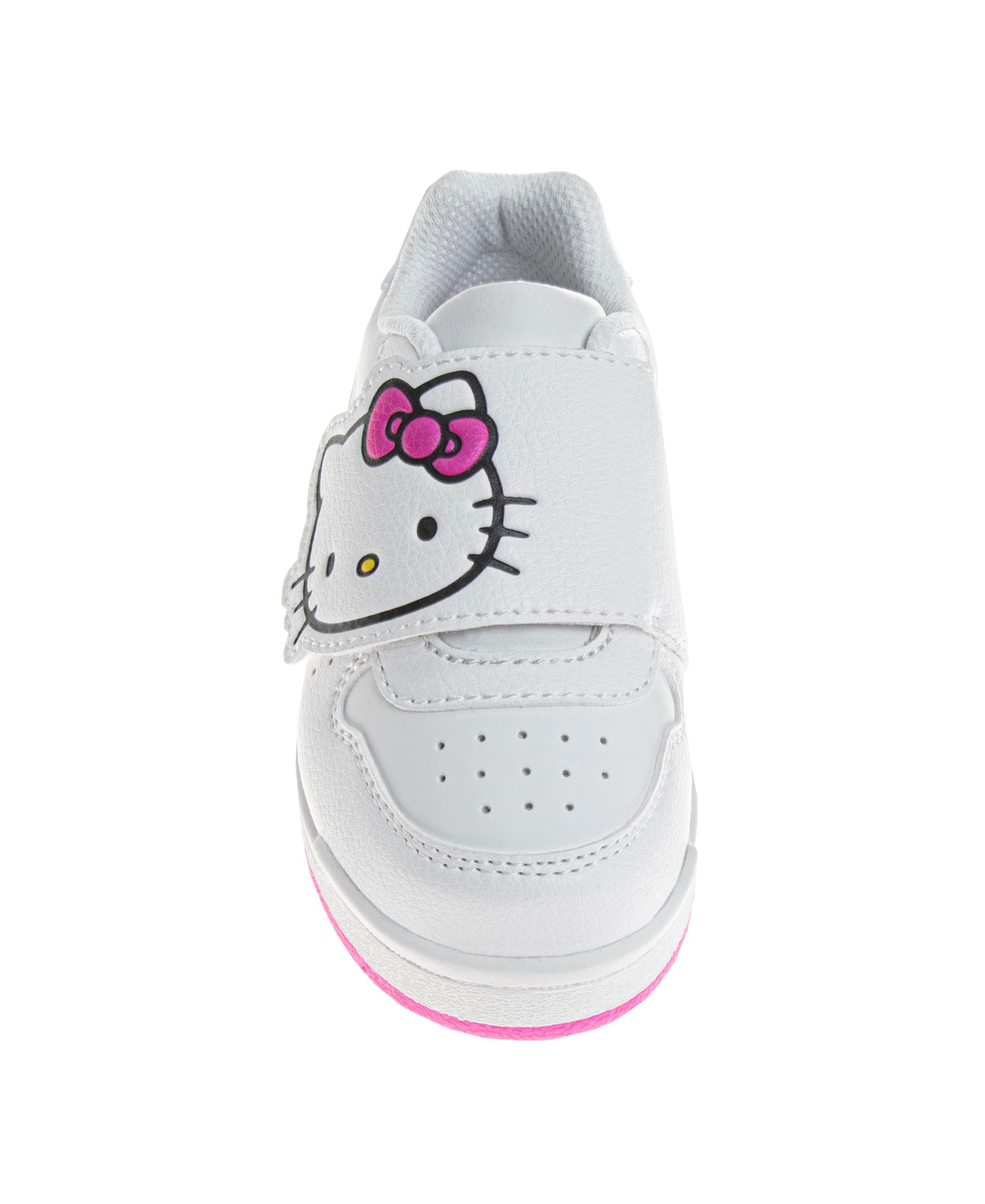 Hello Kitty Toddler And Little Girls Hook And Loop Casual Sneakers In White,pink