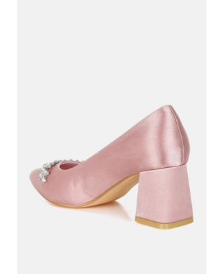 Abatina Satin Diamante Embellished Pumps