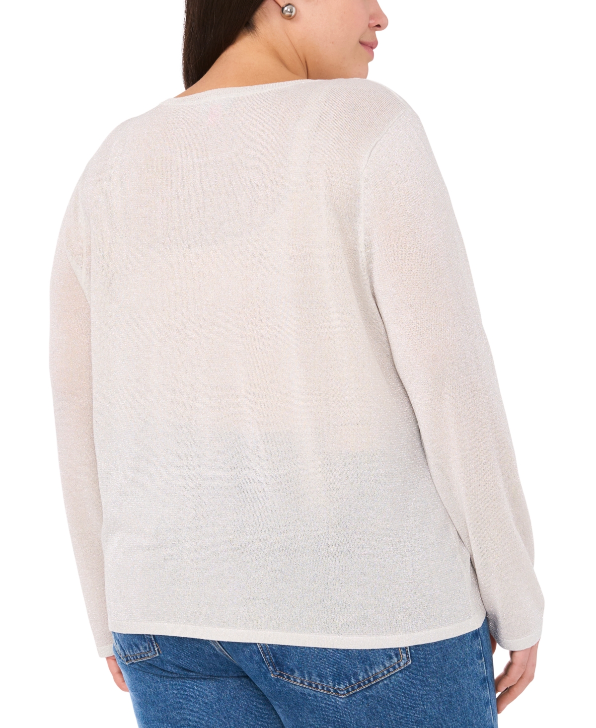 VINCE CAMUTO PLUS SIZE CREWNECK LONG-SLEEVE SWEATER, EXCLUSIVELY AT MACY'S 