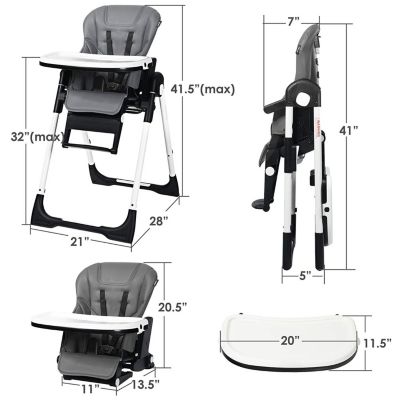 4-in-1 High Chair–Booster Seat with Adjustable Height and Recline