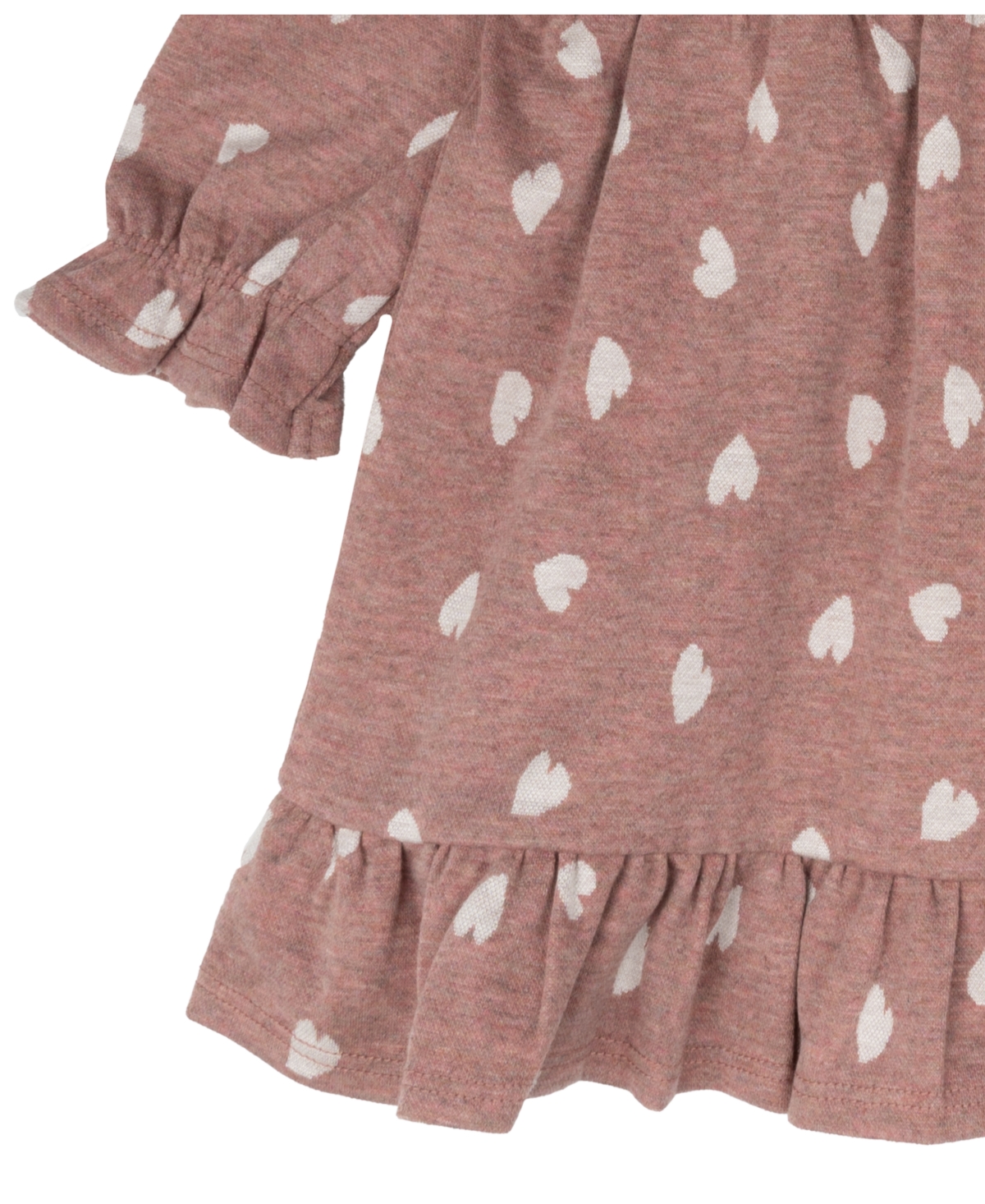Rare Editions Baby Girls Imitation Pearl Patches With Double Knit Heart Dress In Blush