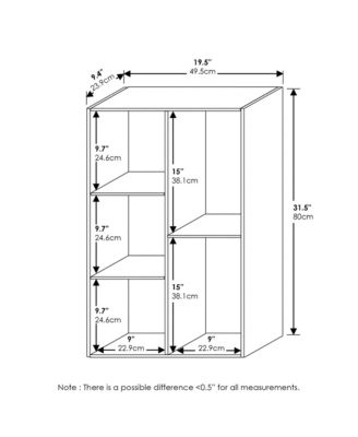 5-Cube Reversible Open Storage Bookcase Toy Storage Cabinet Organizer