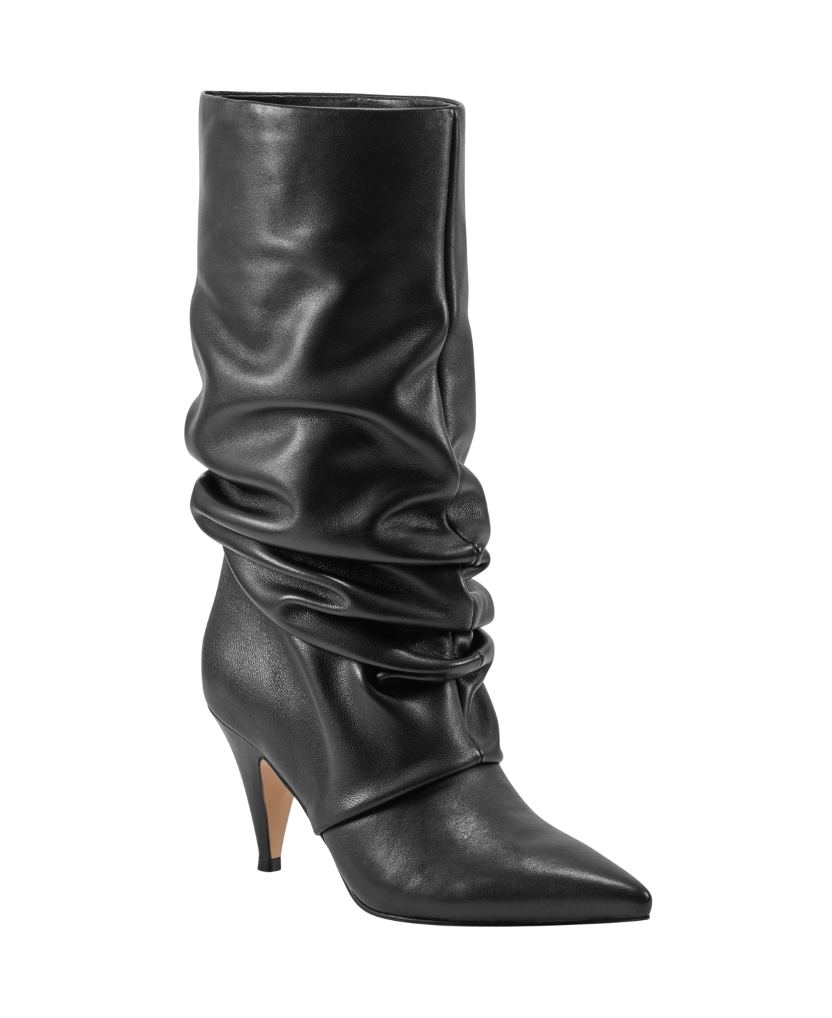 Marc Fisher Ltd Paityn Slouch Pointed Toe Boot In Black Leather