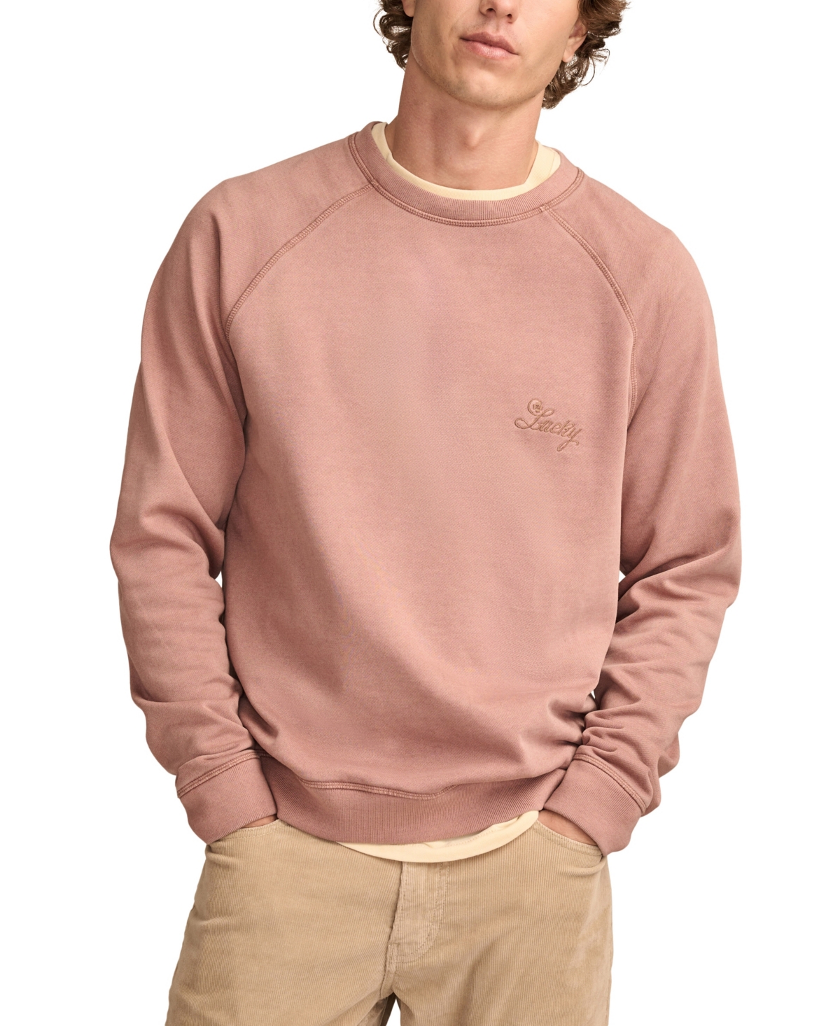 Men's Fleece Logo Raglan Crew Sweatshirt - Cognac