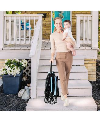 Portable Baby Stroller One-Hand Fold Pushchair W/ Aluminum Frame