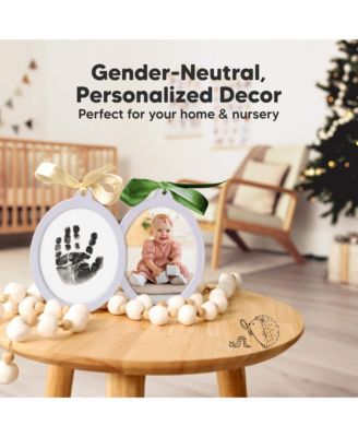 Bitsy Inkless Baby Hand and Footprint Kit, Two-sides Baby Christmas Photo Ornaments, Personalized Baby Keepsake Gifts