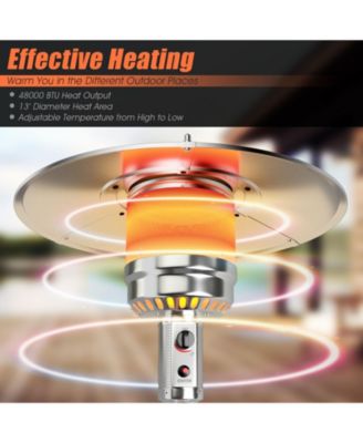 Outdoor Heater Propane Standing LP Gas Steel with Table and Wheels