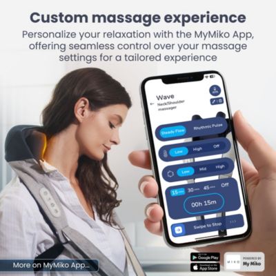 Shiatsu Neck and Back Massager Hands Free & Heat - App Controlled