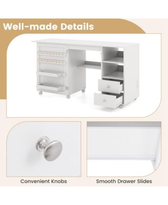 Folding Sewing Table Charging Station Multifunctional Sewing Machine Cart Table