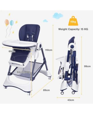 A-Shaped High Chair with 4 Lockable Wheels