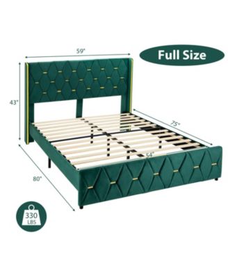 Full Size Upholstered Platform Bed Frame with Adjustable Headboard-Full Size