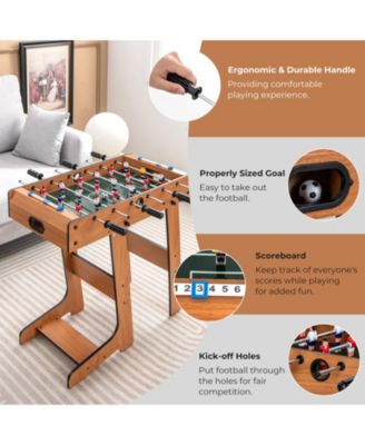 Space Saving Table Football with Durable Handle and 2 Footballs
