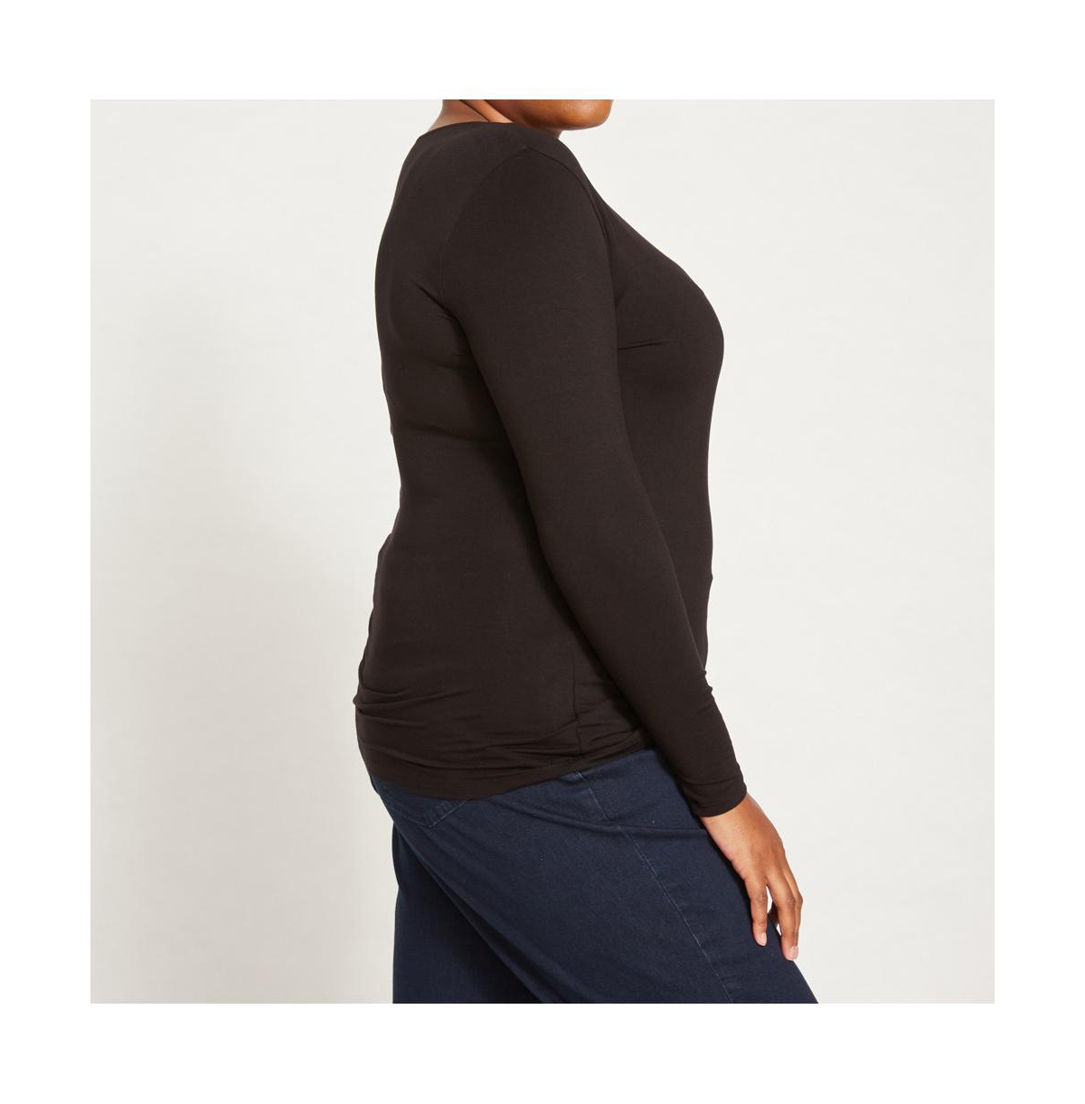 Universal Standard Plus Size Liquid Jersey Two-Way Long Sleeve Cross Top