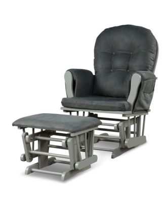 Glider and Ottoman Cushion Set Wood Baby Nursery Rocking Chair