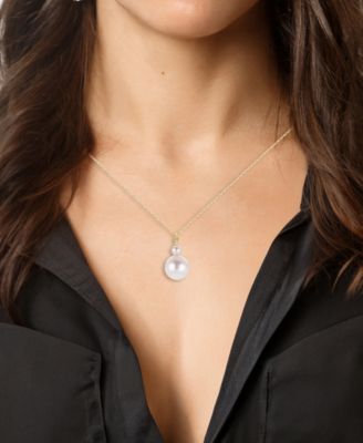 Cultured Freshwater Pearl (4mm 9mm) Pendant Necklace in 10k Yellow Gold, 18" + 2" extender