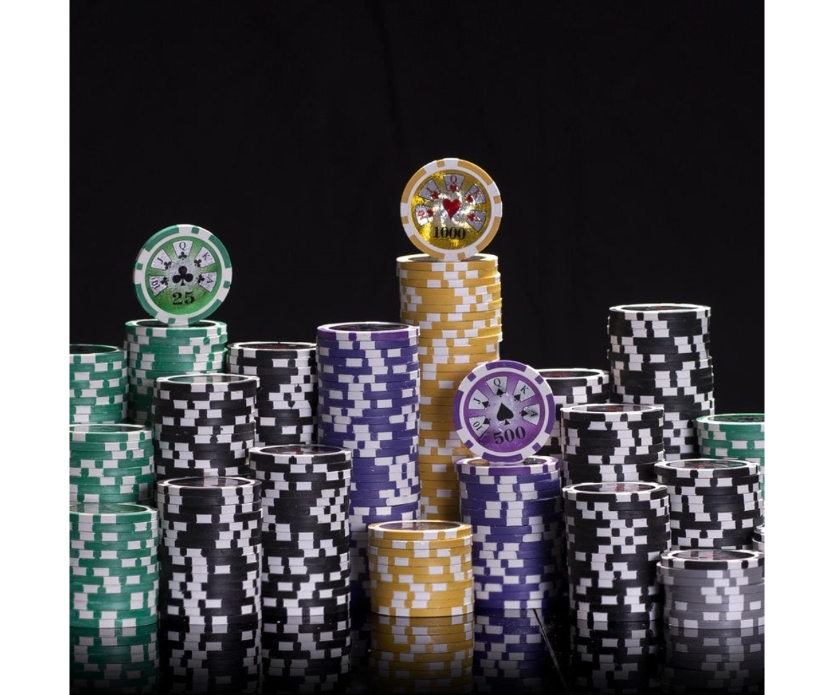 Slickblue Hi Roller Holo Inlay Poker Chips 25-Pack - Clay Composite, $25 Denomination
