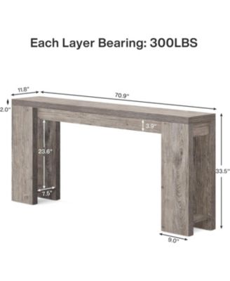 70.9-Inch Extra Long Console Table, Farmhouse Wood Sofa Table Behind Couch for Living Room, Hallway, Entrance, Foyer