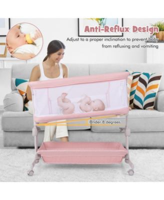 Baby Bassinet Bedside Sleeper with 6-Level Adjustable Height