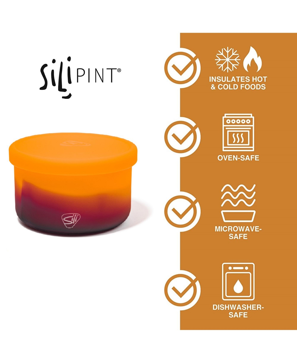 Silipint Lidded Bowls 20oz: 2 pk -- Sun storm
