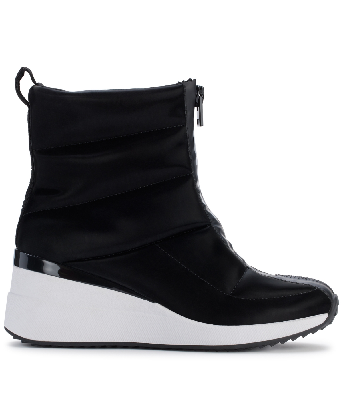 Shop Dkny Women's Parla Zip Up Wedge Winter Booties In Black