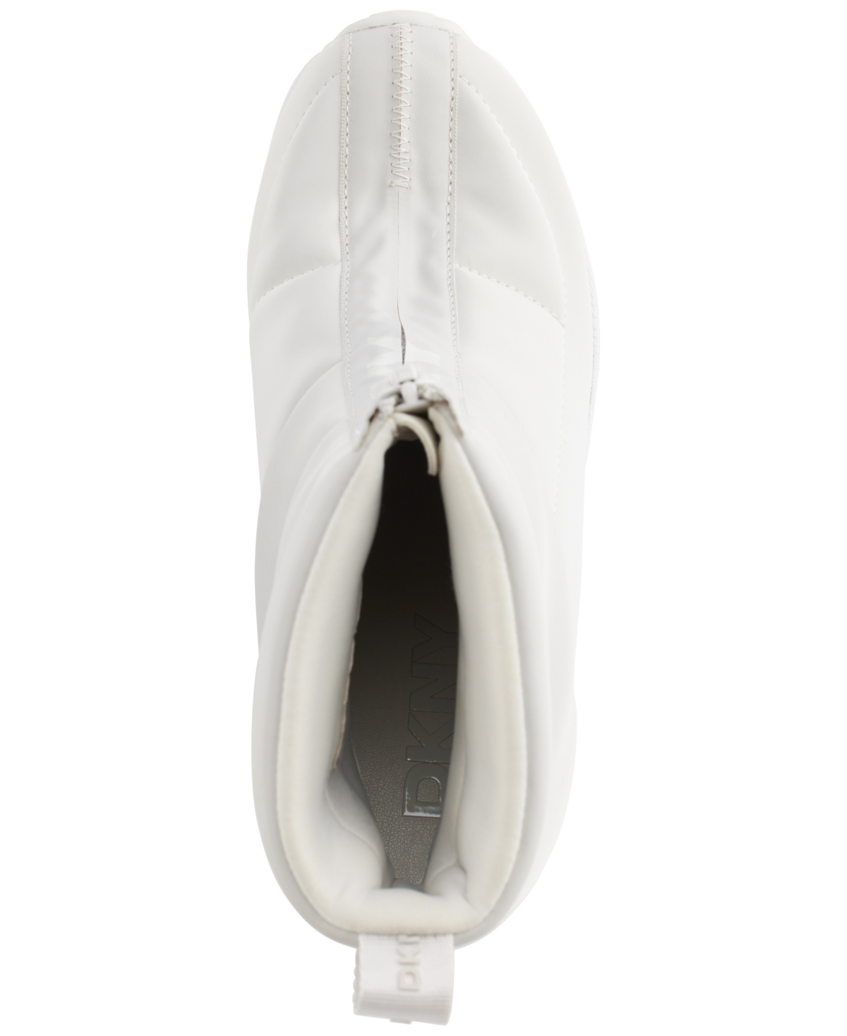 Shop Dkny Women's Parla Zip Up Wedge Winter Booties In Soft White