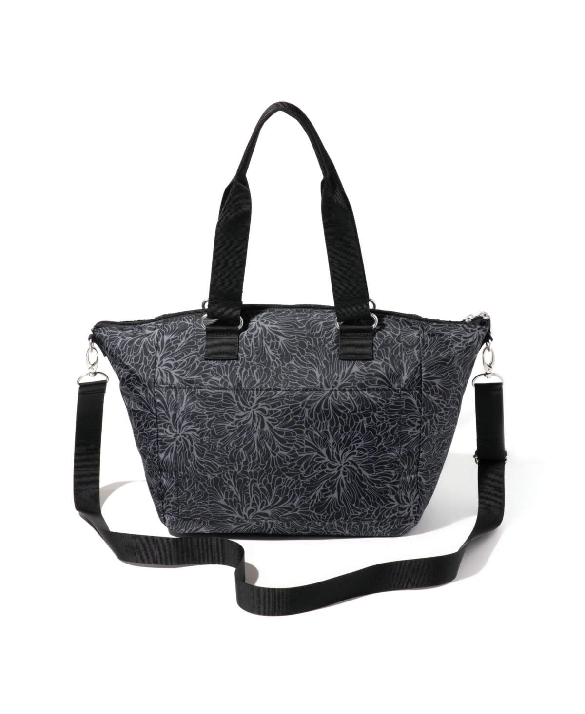 Baggallini All-day Removable Pouch Tote In Midnight Blossom Print