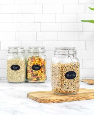 Airtight Set of 3 Glass Jars Storage Canister