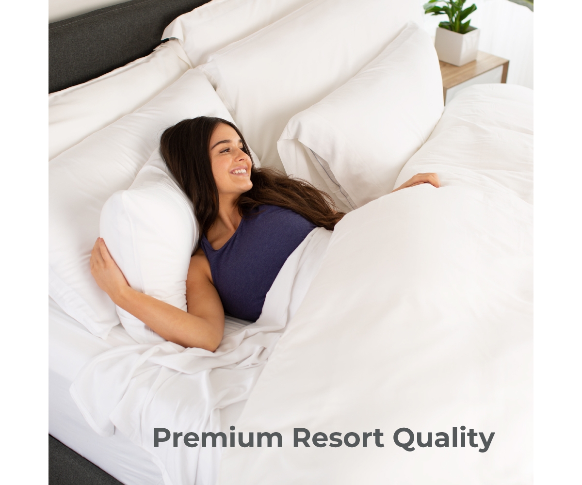 Cariloha Luxurious Sateen Duvet Cover | King | Solid White | Viscose Material | Soft, Comfortable & Wicks Moisture