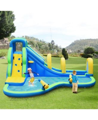 Inflatable Water Slide Kids Bounce House with Water Cannons and Hose Without Blower