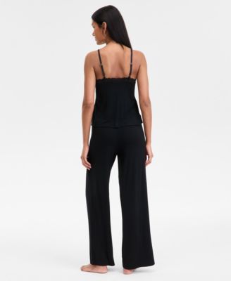 Women's Lace-Trim Knit Tank & Pajama Pants Set, Exclusively at Macy's