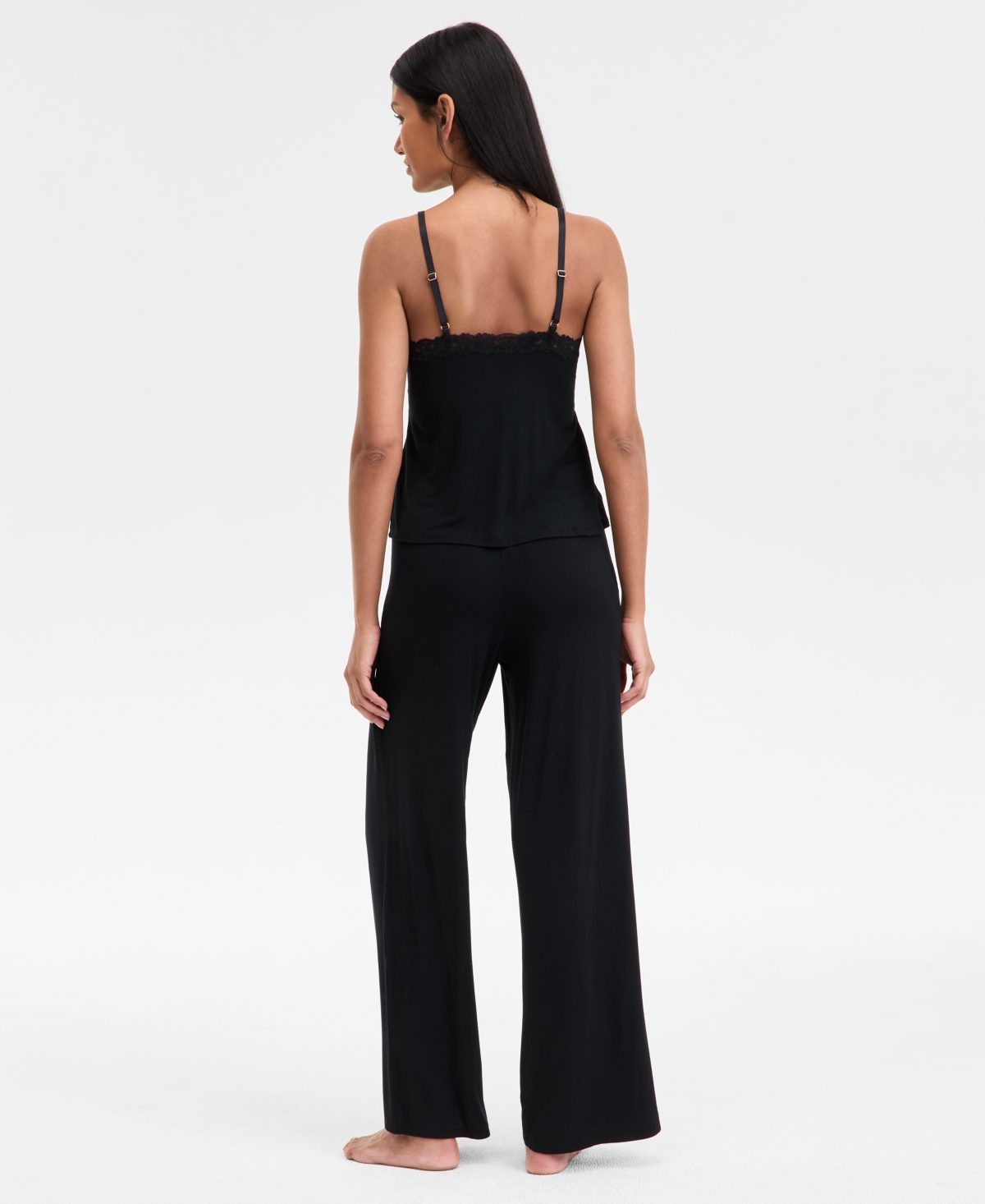 INC INTERNATIONAL CONCEPTS WOMEN'S LACE-TRIM KNIT TANK & PAJAMA PANTS SET, EXCLUSIVELY AT MACY'S 