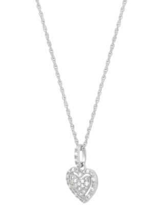 2-Pc. Set Diamond Heart Pendant Necklace & Matching Stud Earrings  (1/4 ct. t.w.) in Sterling Silver