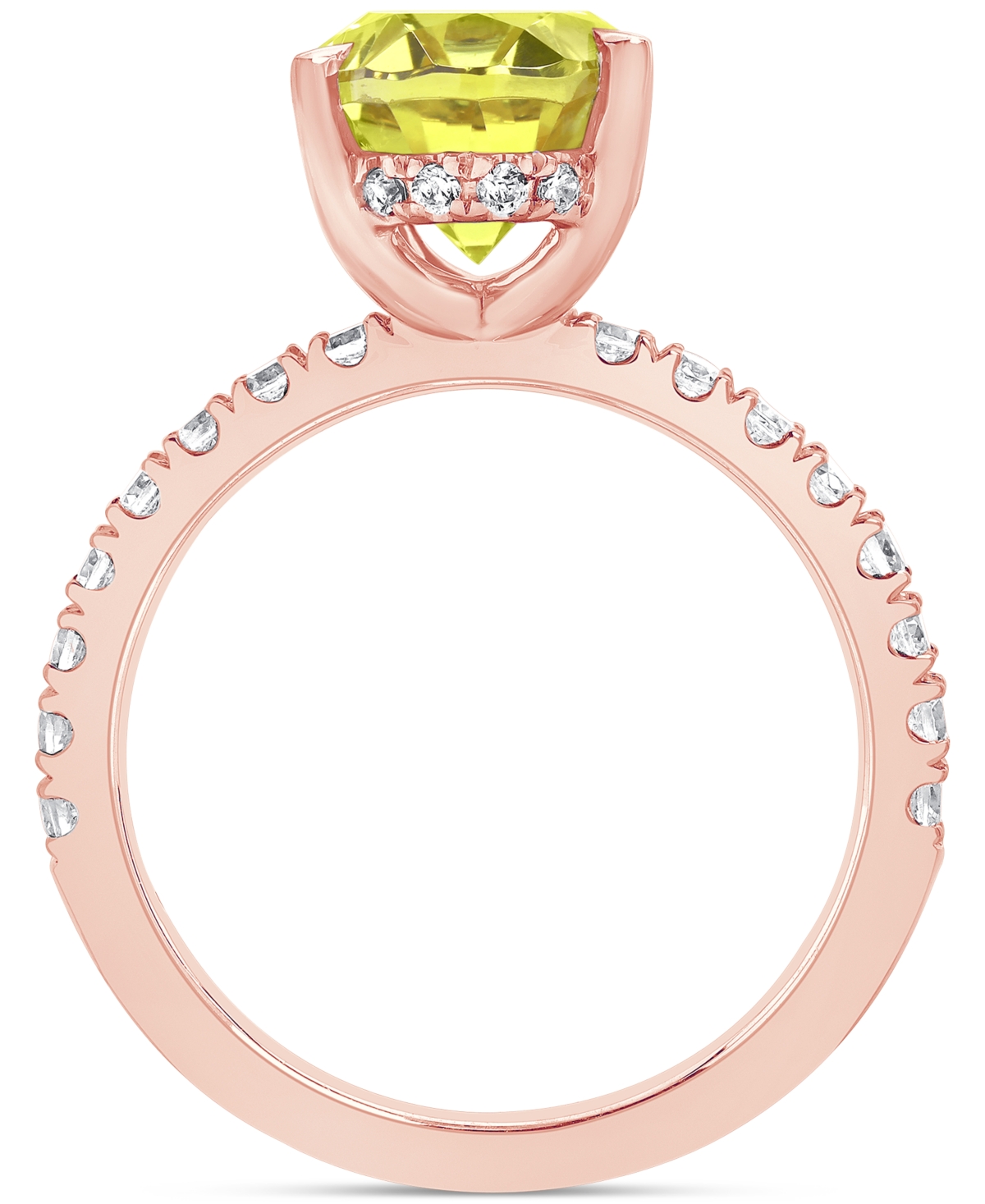 Badgley Mischka Igi Certified Lab Grown Yellow Diamond Oval-shaped Engagement Ring (3-1/2 Ct. T.w.) In 14k White, Ye In Rose Gold