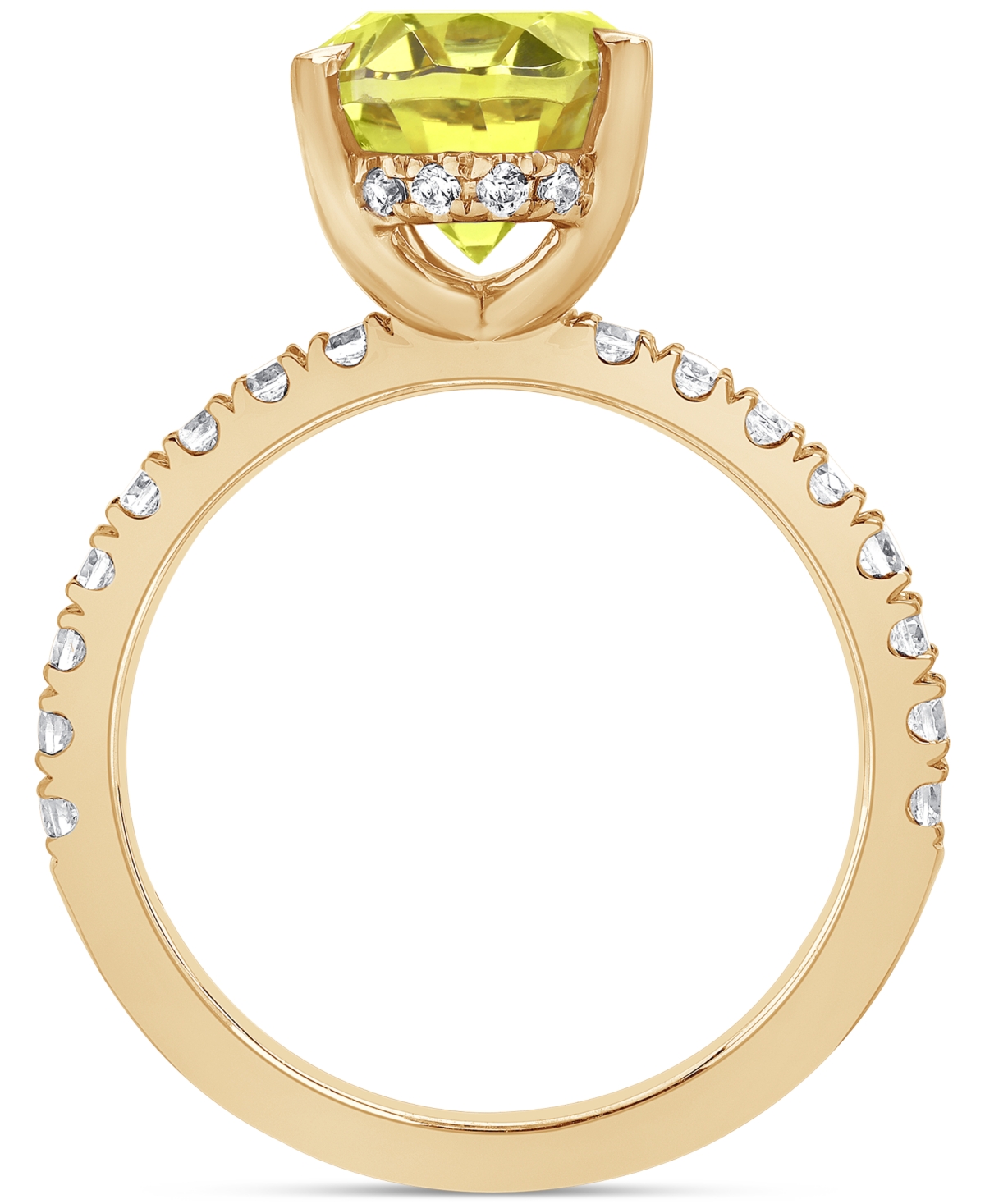 Badgley Mischka Igi Certified Lab Grown Yellow Diamond Oval-shaped Engagement Ring (3-1/2 Ct. T.w.) In 14k White, Ye In Yellow Gold