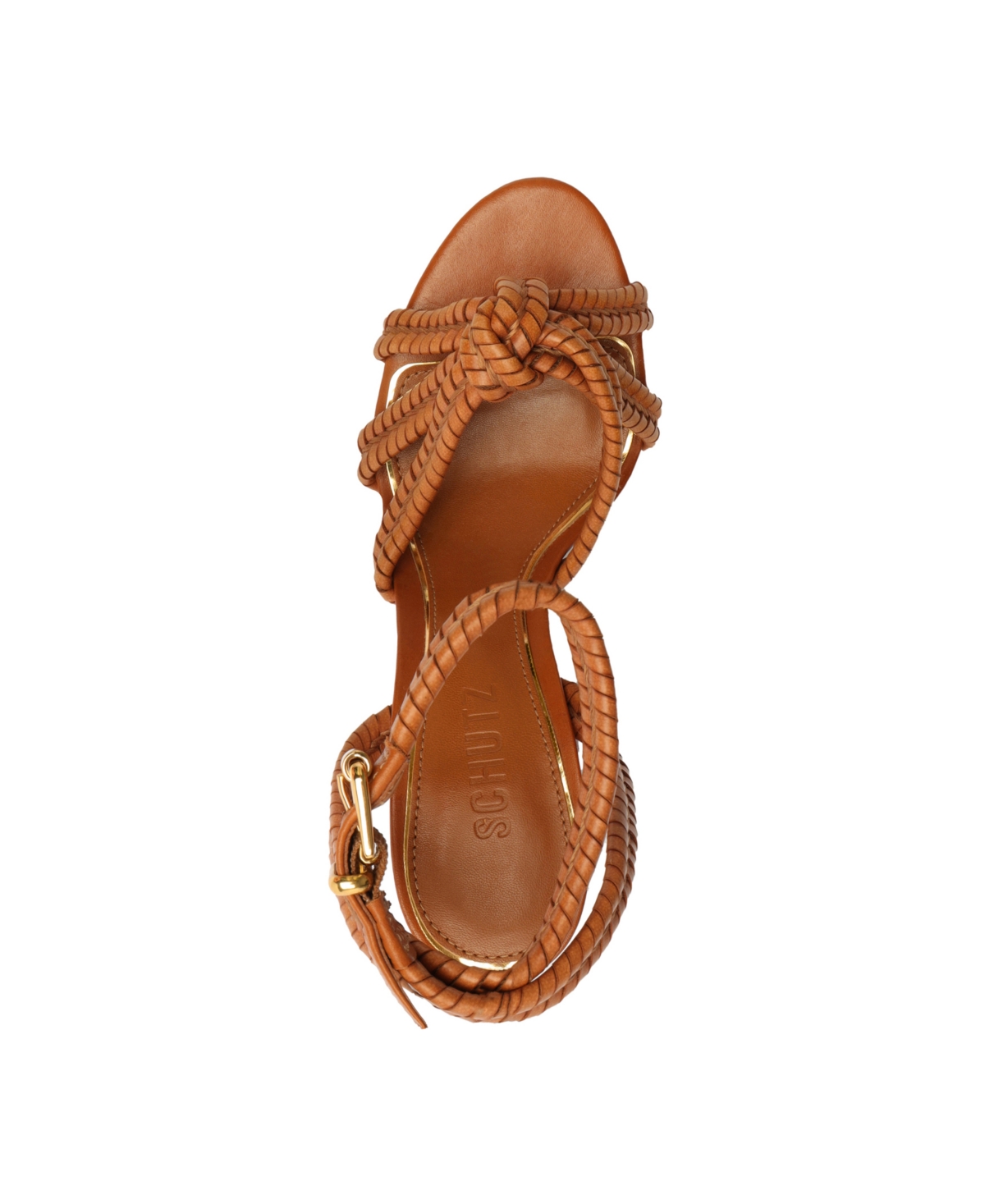 Shop Schutz Women's Kareena Woven Block Heel Sandals In Brown