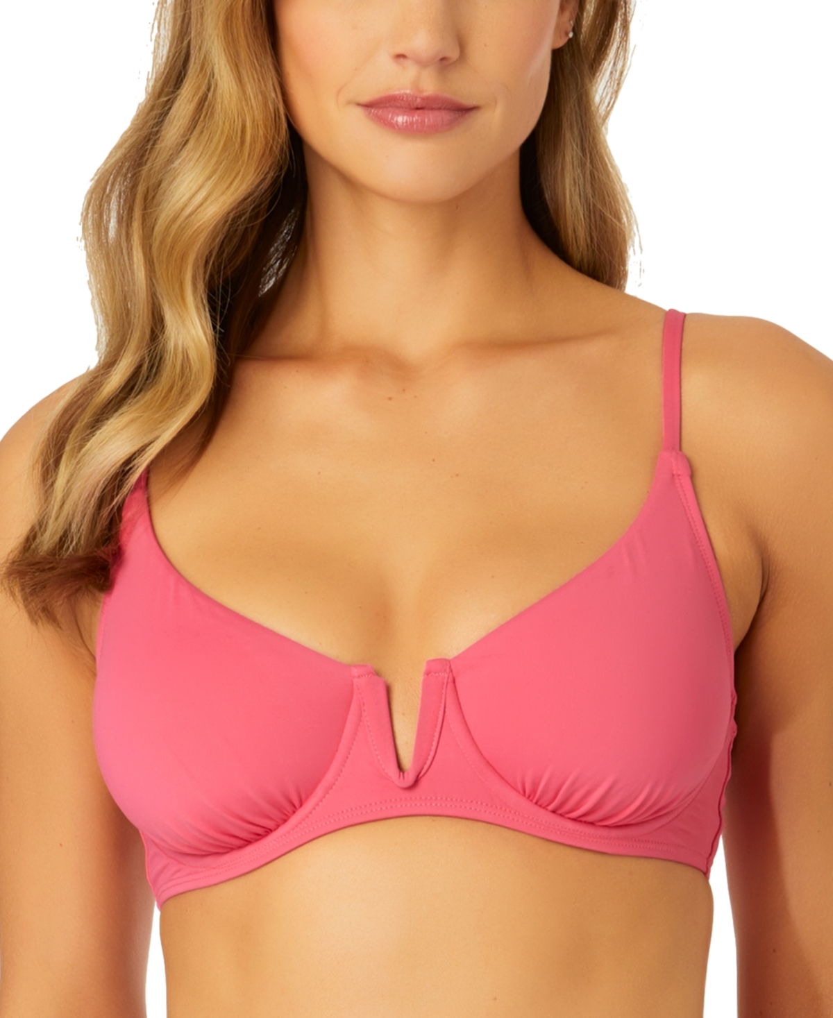 ANNE COLE WOMEN'S V-WIRE ELONGATED UNDERWIRE BIKINI TOP 