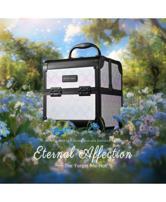 Makeup Train Case Cosmetic Organizer w/ Mirror Artist Grace ForgetMeNot