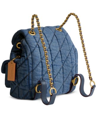 Quilted Tabby Small Denim Backpack 