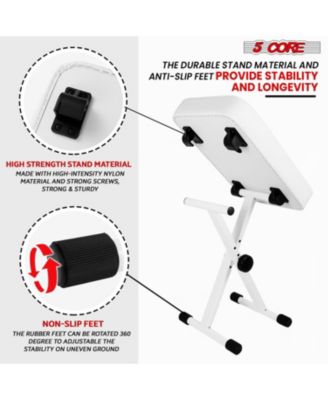Keyboard Stand Adjustable z Style Piano Riser + Keyboard Piano Bench - WHITE