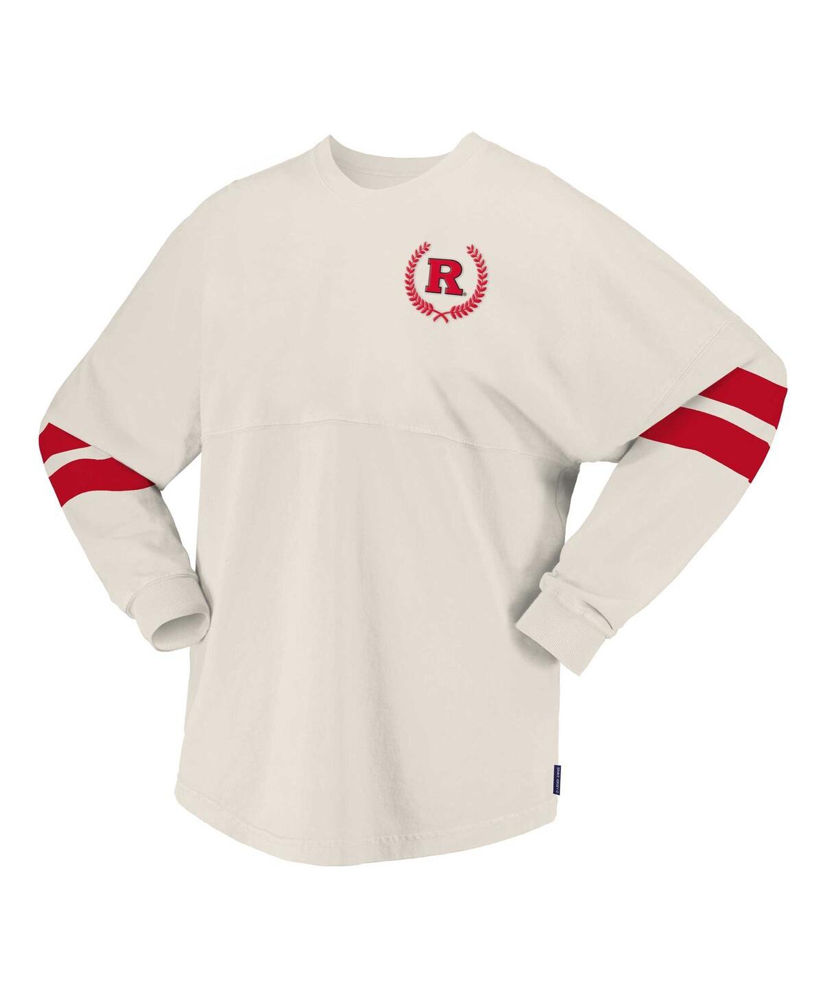 Spirit Jersey Women'sRutgers Scarlet Knights Oversized T-Shirt - Cream