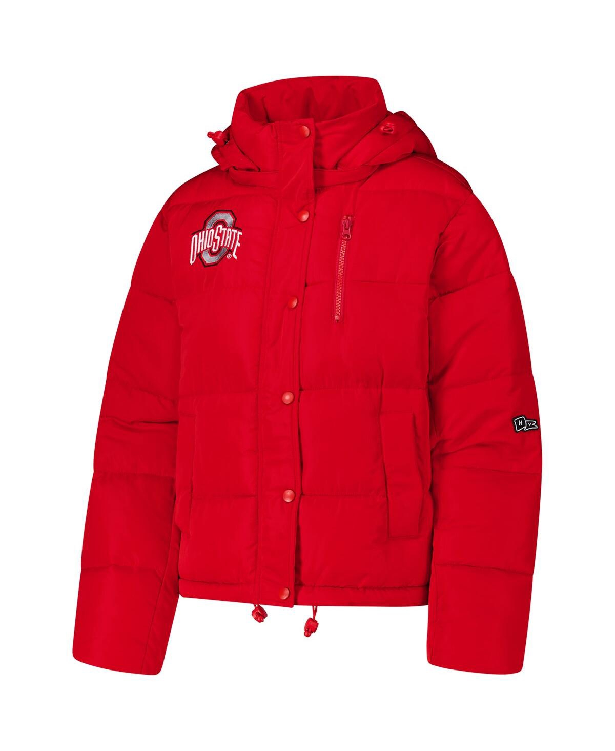 Hype And Vice Women's Scarlet Ohio State Buckeyes Puffer Jacket In Red