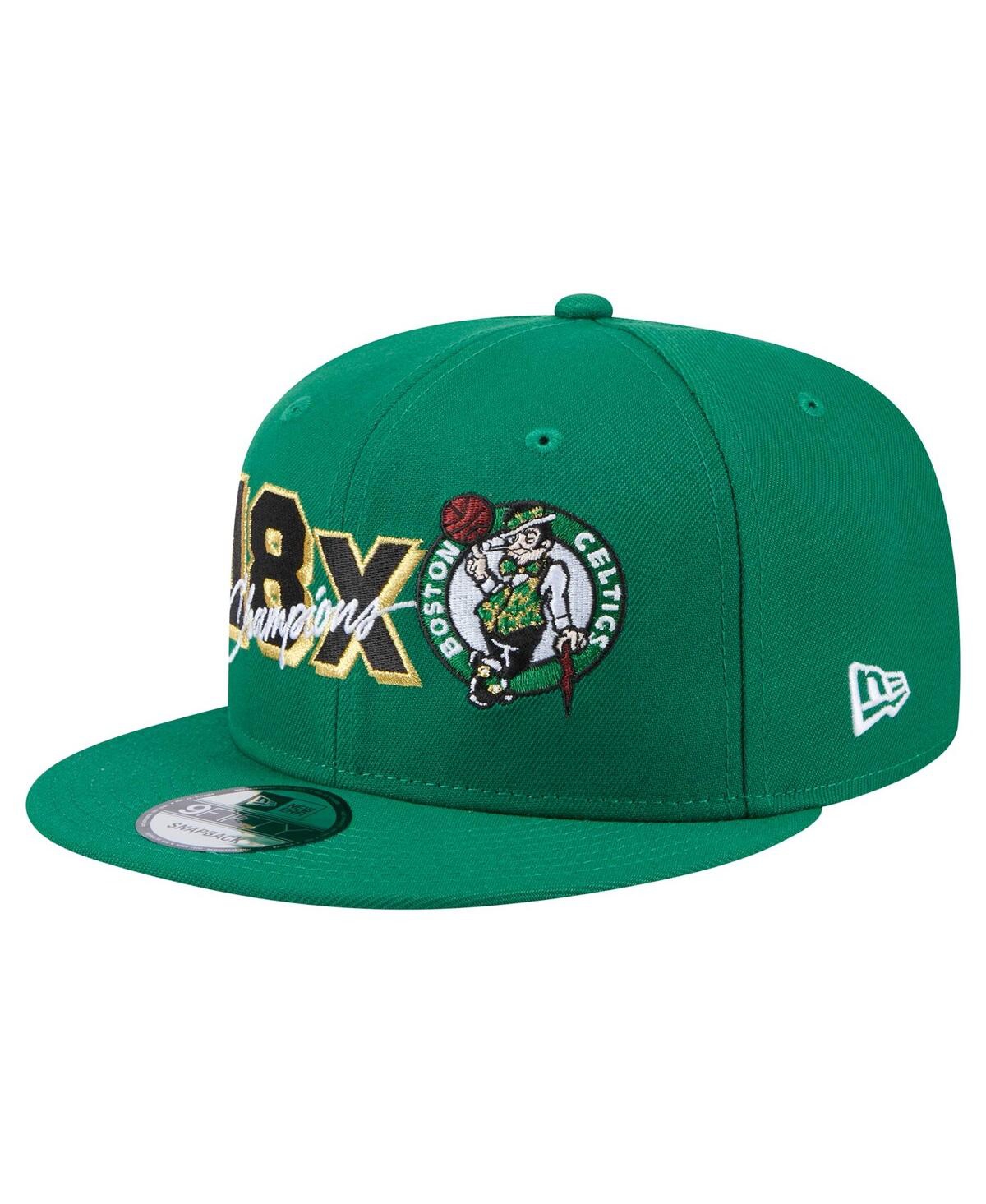 New Era Men's Kelly Green Boston Celtics Big 18x Champs 9fifty Snapback Hat In Kelly Green