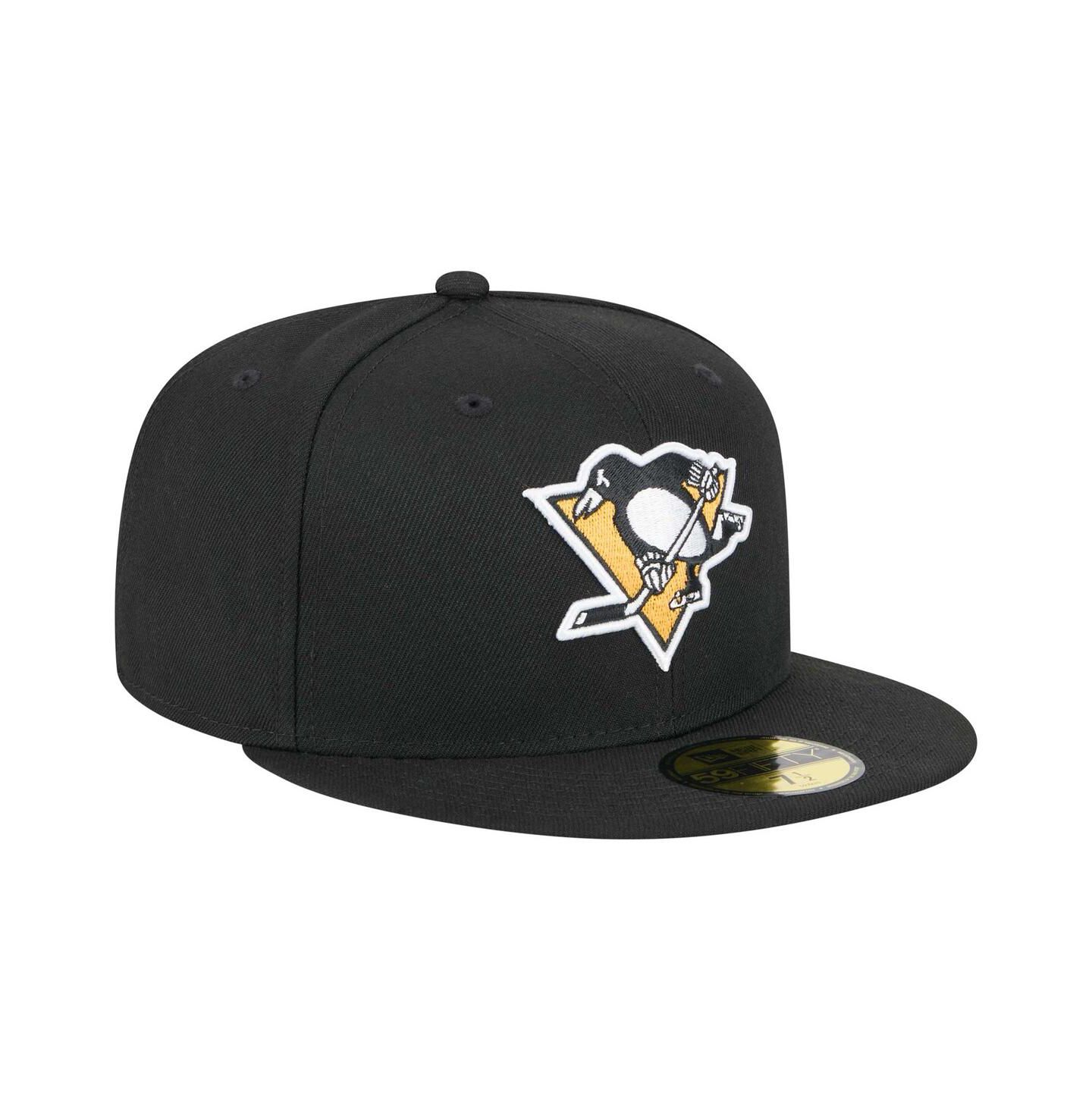 Мужская кепка New Era Black Pittsburgh Penguins Core 59FIFTY Fitted Hat — фото 3