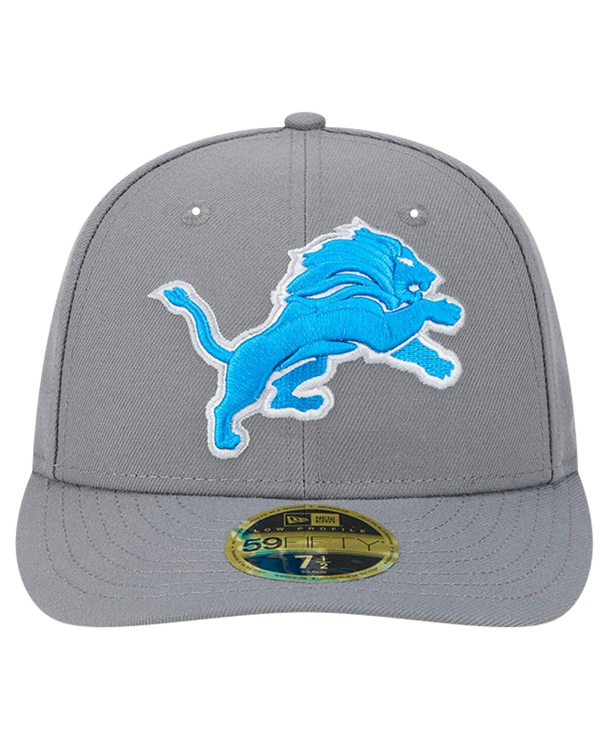 New Era Men's Gray Detroit Lions Omaha Low Profile 59FIFTY Fitted Hat
