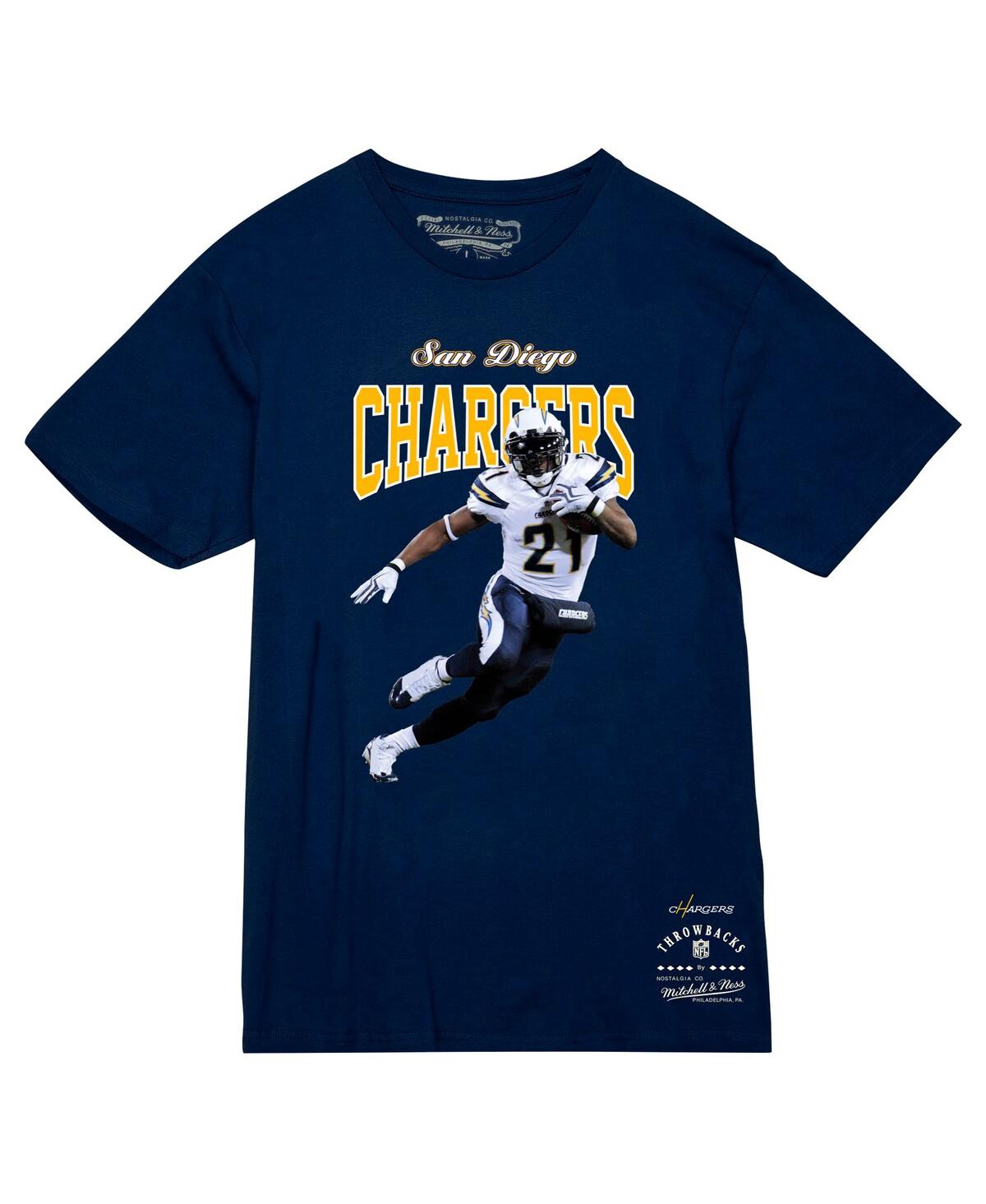 Mitchell & Ness Men's Ladainian Tomlinson Navy Los Angeles Chargers Sideline Retired Player T-shirt In Navy