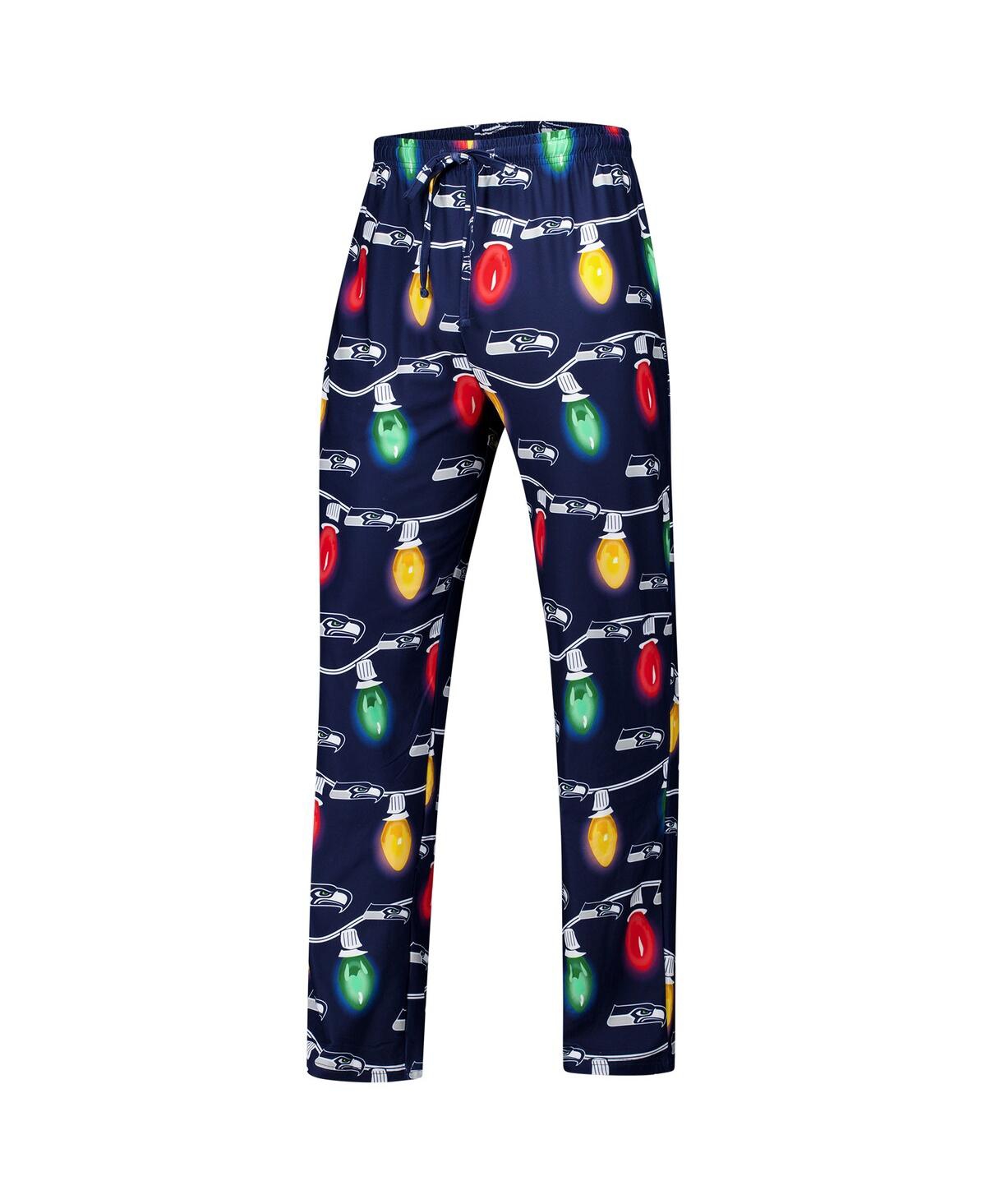 Concepts Sport Men's CollegeSeattle Seahawks Garland Knit Raglan Long Sleeve T-Shirt and Pants Set - Navy