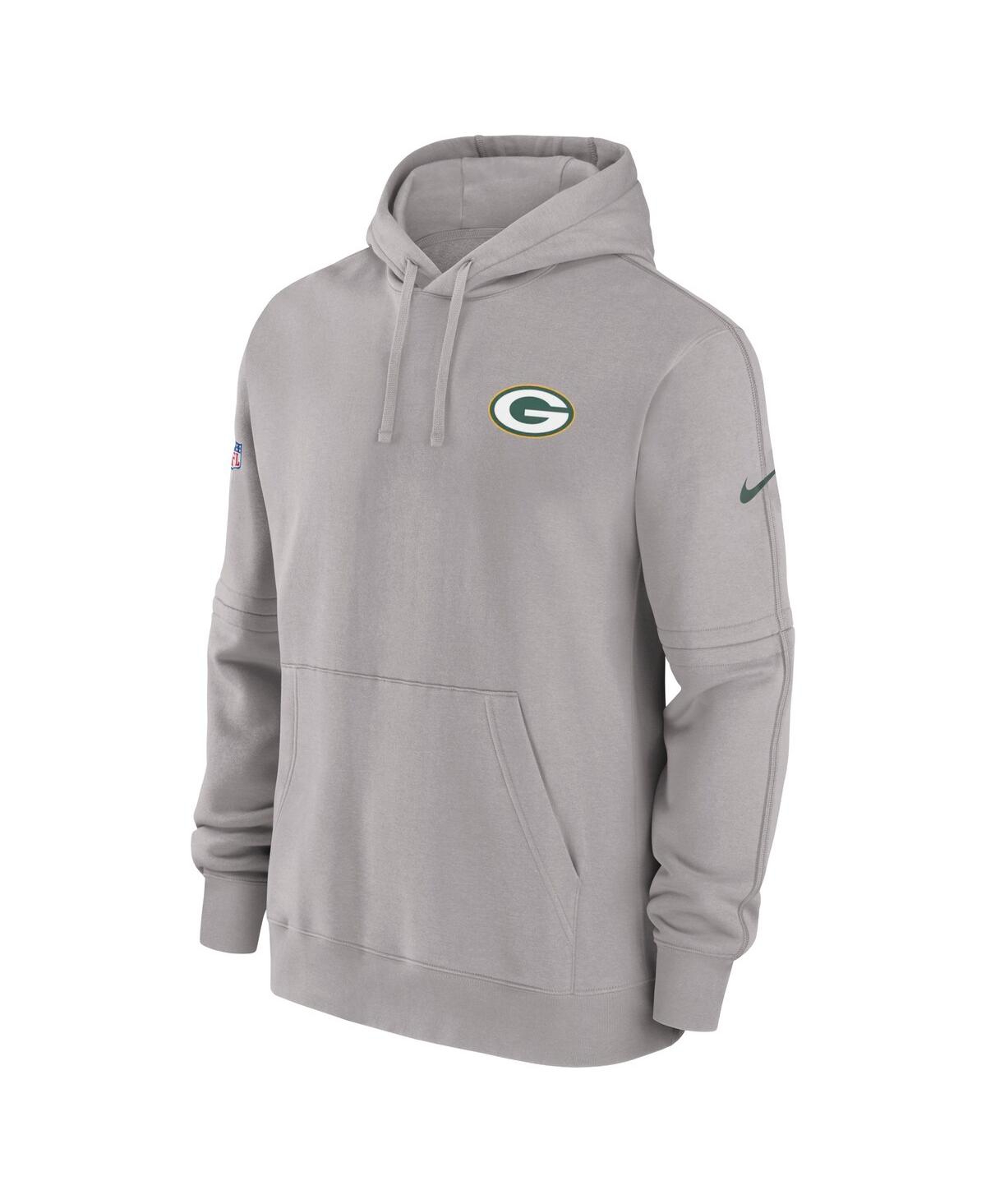 Nike Men'sGreen Bay Packers Sideline Club Fleece Pullover Hoodie - Gray